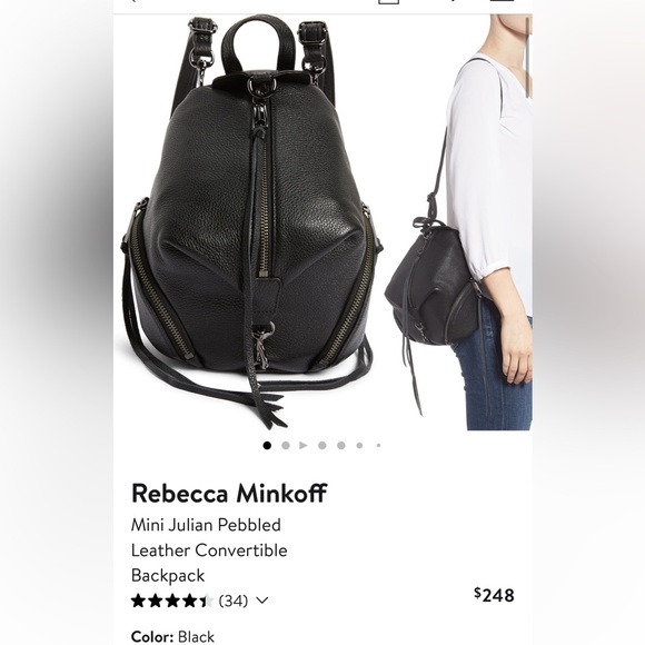 Rebecca Minkoff Handbags - Rebecca minkoff mini julian pebbled leather backpack